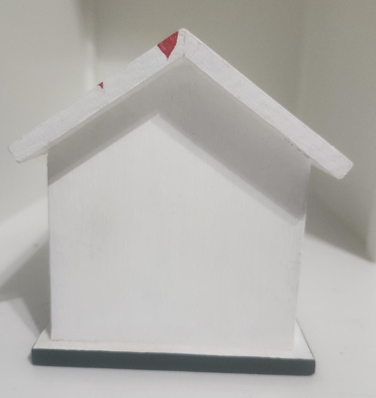 Hand Painted Wooden Birdhouse w/ Christmas Poinsettias 5″ x 4.5″ Inside Decor