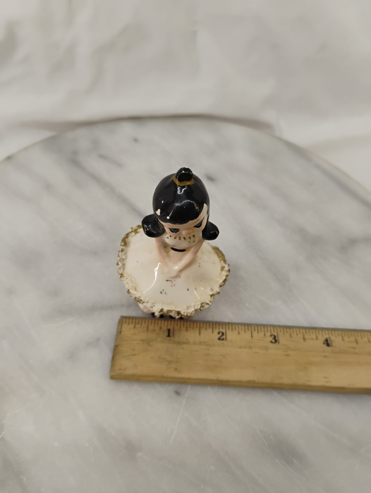 Vintage Ceramic Girl Figurine 3.5″