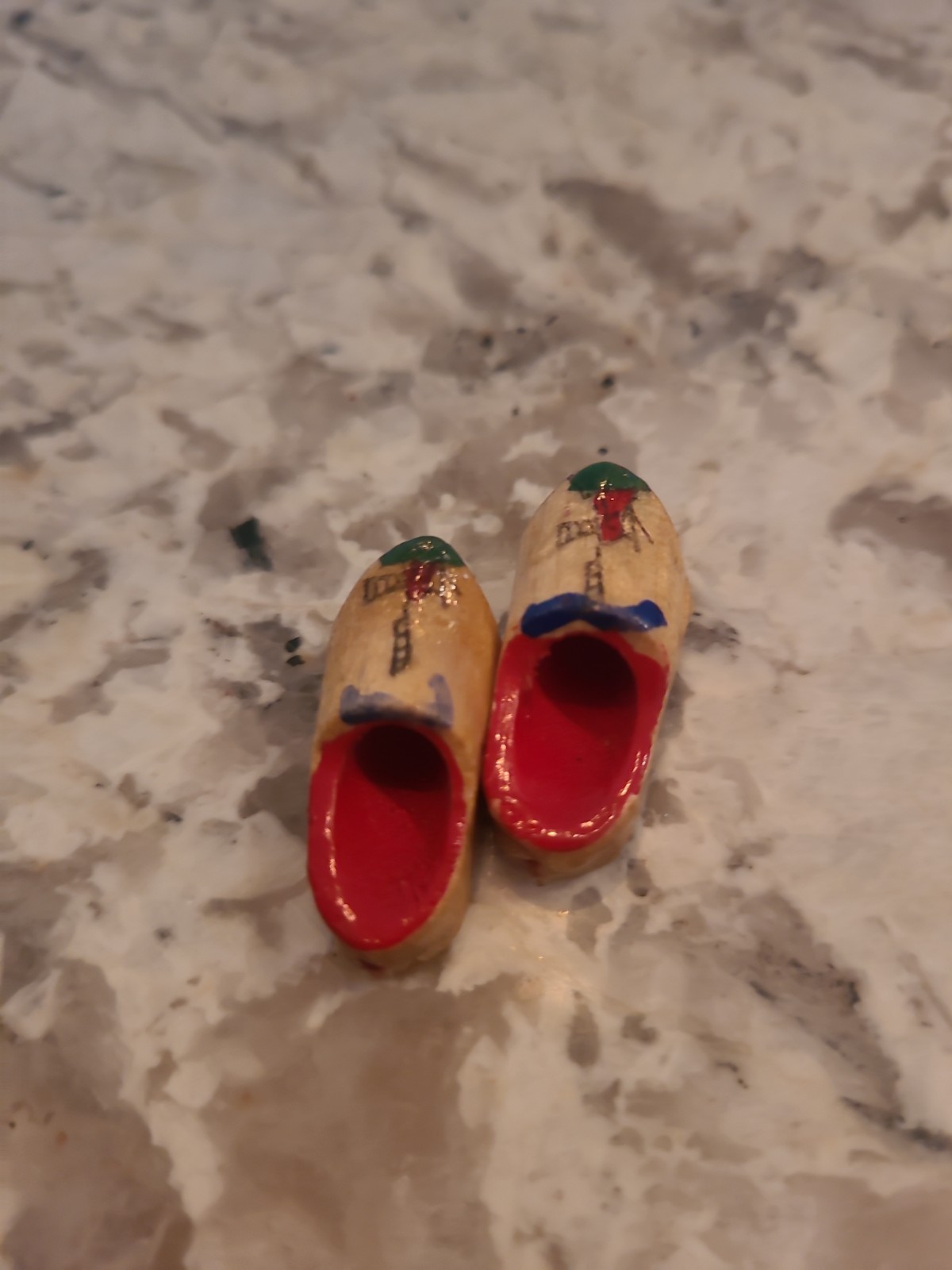Small Vintage Wooden Dutch Doll Shoes Clogs Made In Holland 1 Inch Souvenier