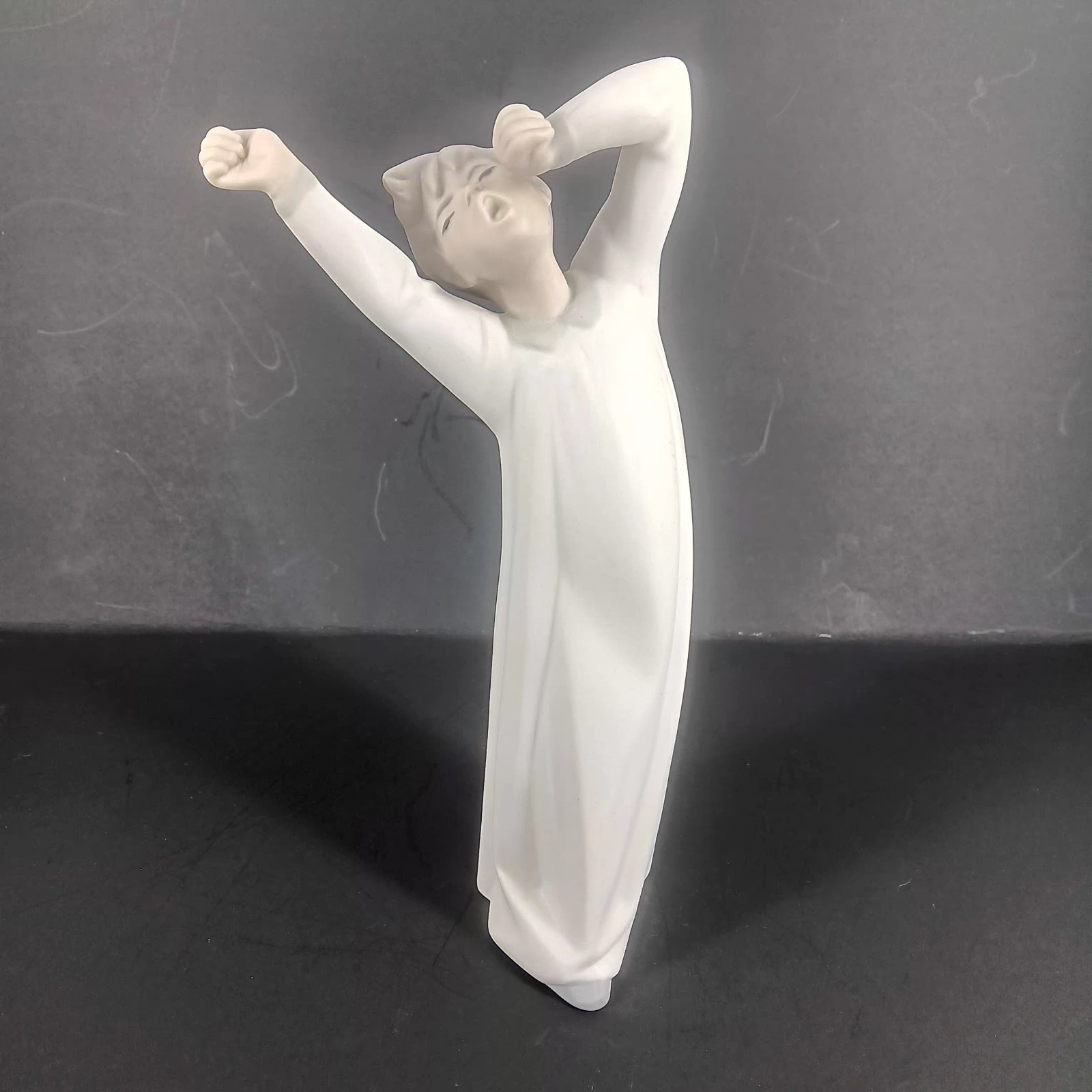 Lliadro ? Yawning Boy Porcelain Ceramic Figurine Matte Glaze Unique