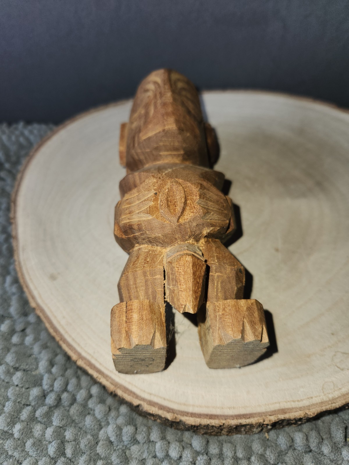 Authentic Cook Islands Tangaroa Fertility Tiki Tekowood Handmade Wood Sculpture