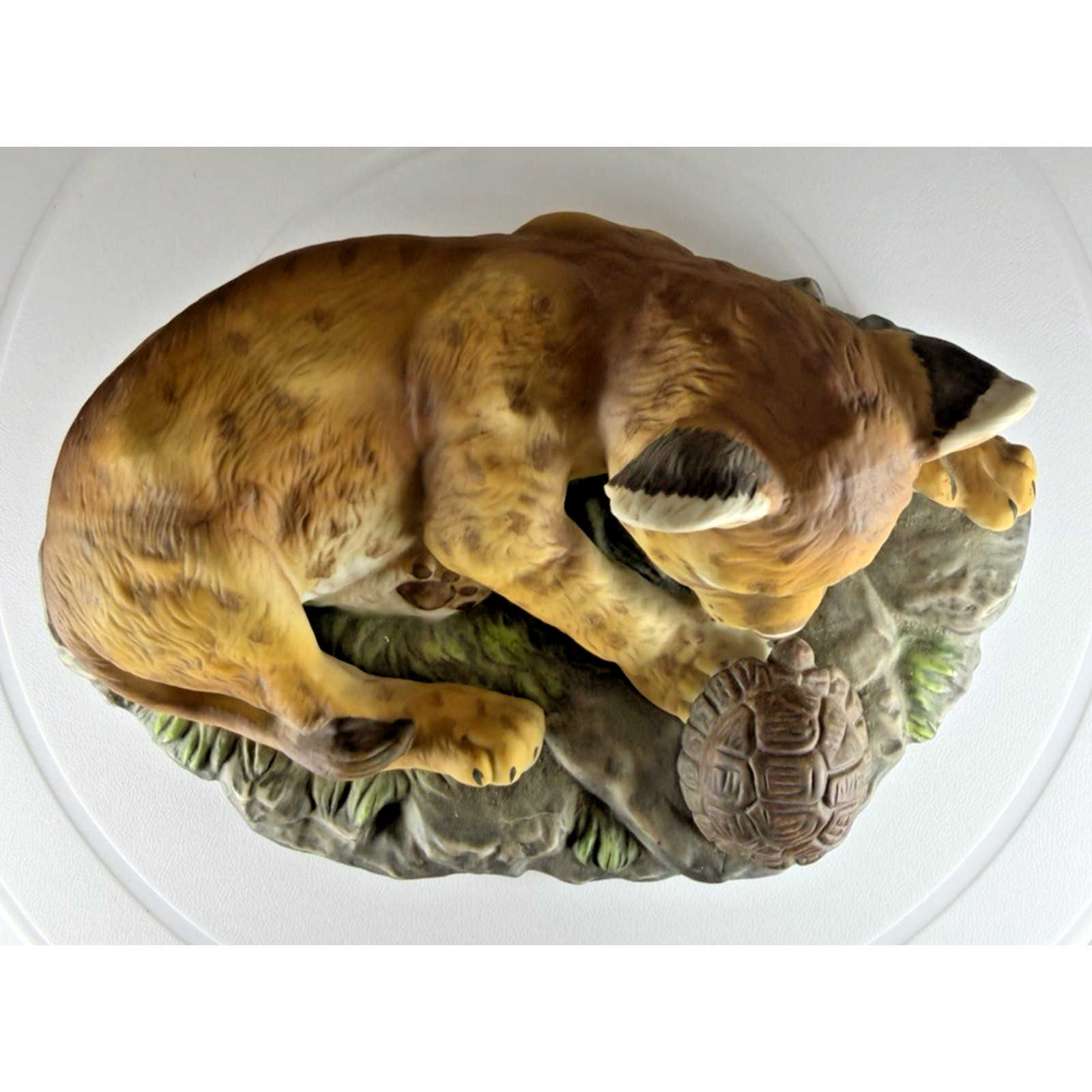 Homco 1985 Masterpiece Porcelain Cheetah Lion Cub Figurine Vintage Sculpture