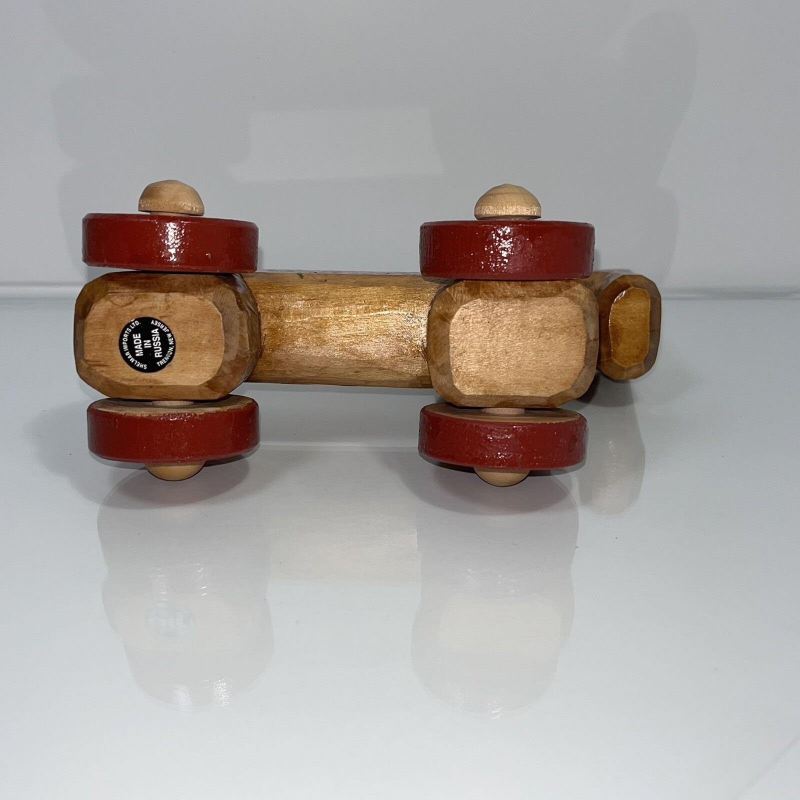 Carved Wood Horse Figurine Handmade Painted Floral Art Wheels Toy Figure Russia
