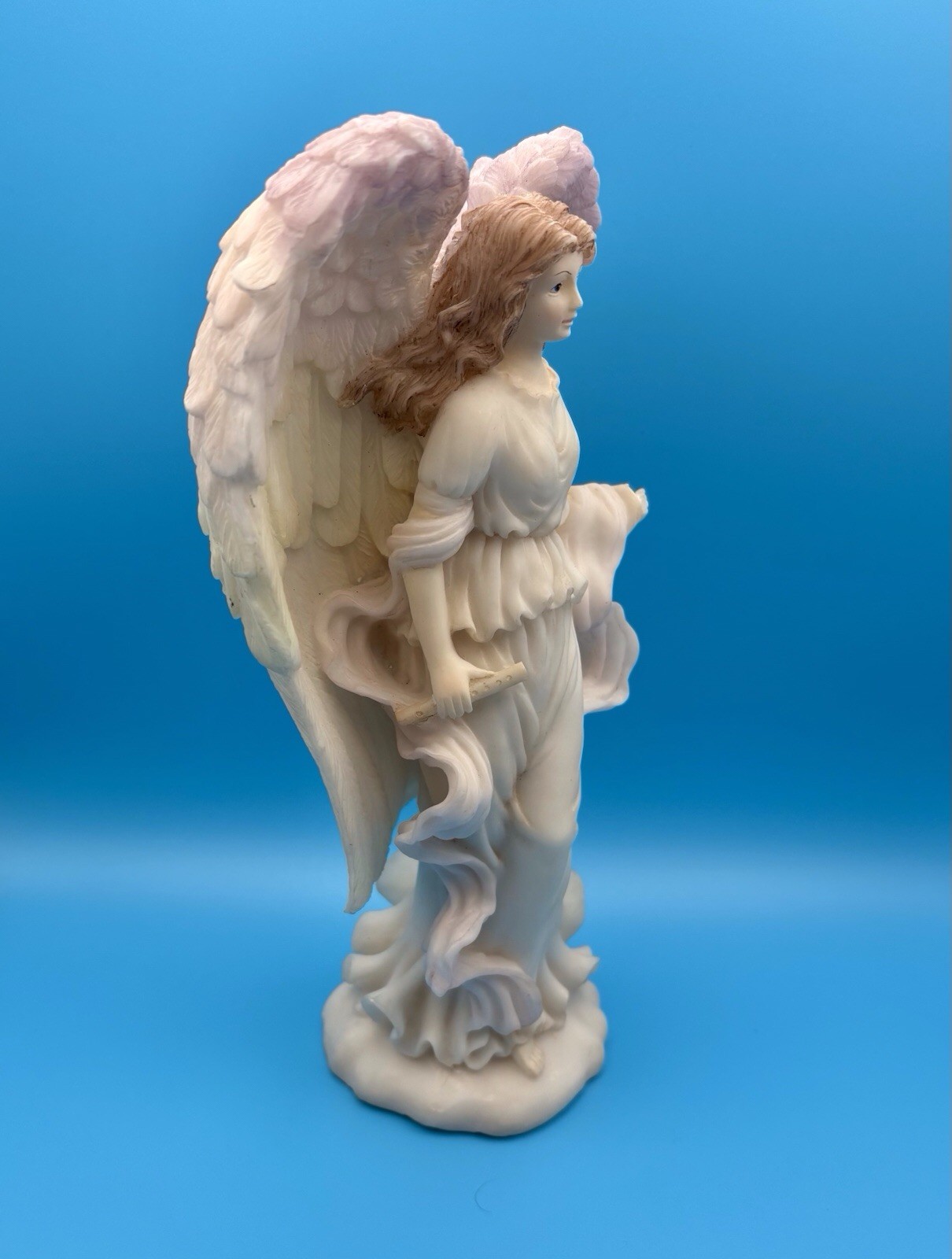 Faith Angel With Flute Figurine 8.5 Inches Vintage Excellent Condition