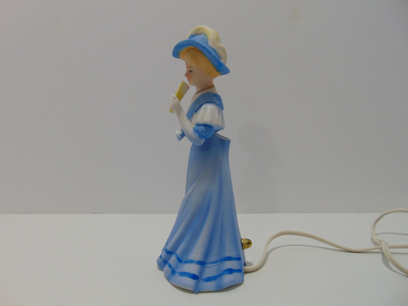 I. W. Rice Porcelain Victorian Lady Night Light Tested And Works