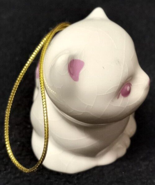 Kitten & Bunny Hanging Ceramic Pomanders Christmas Ornaments Cat Rabbit