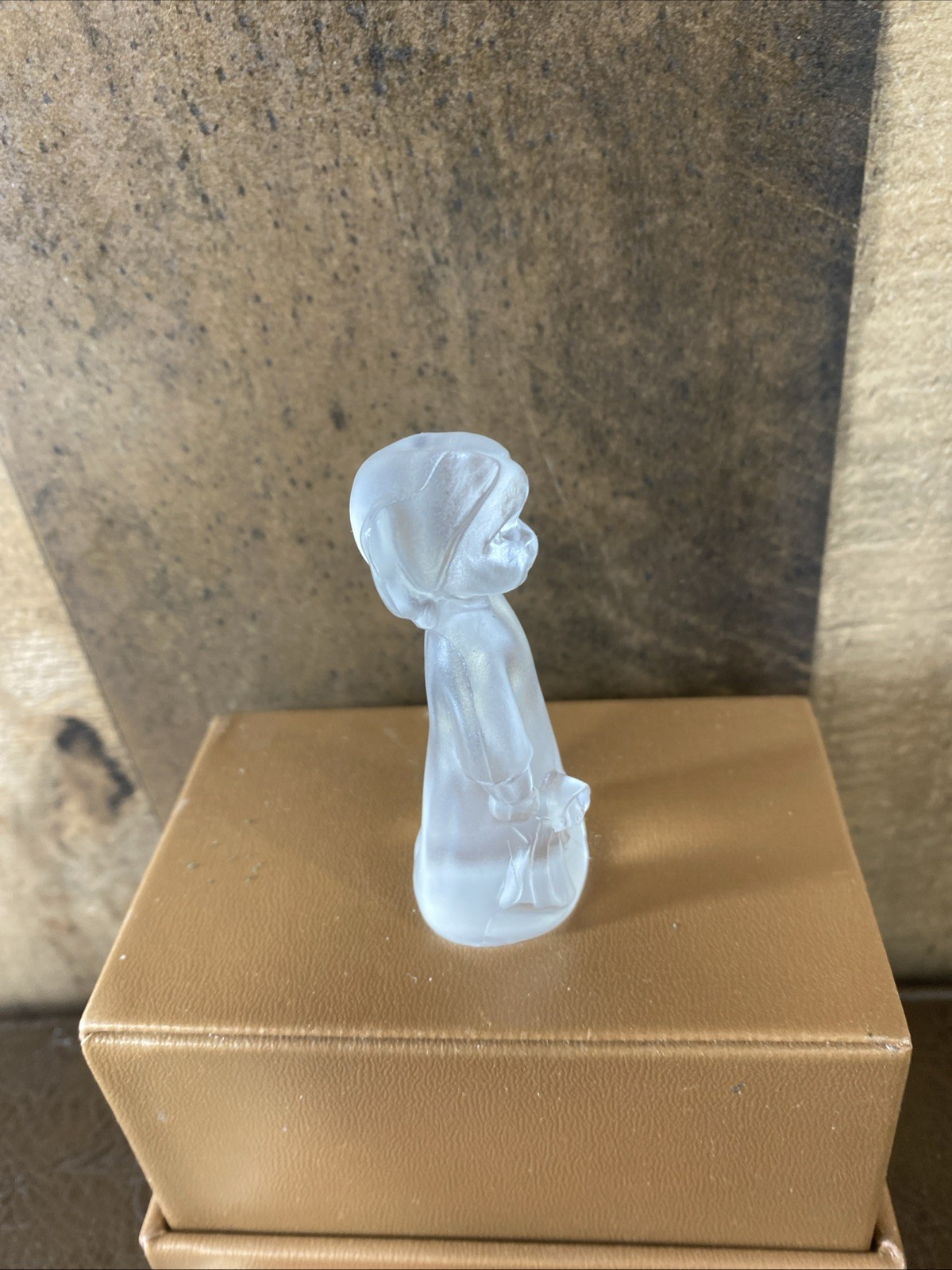 VTG 1990 Swarovski Julia’s World “Julia with Teddy” Frosted Crystal Figurine