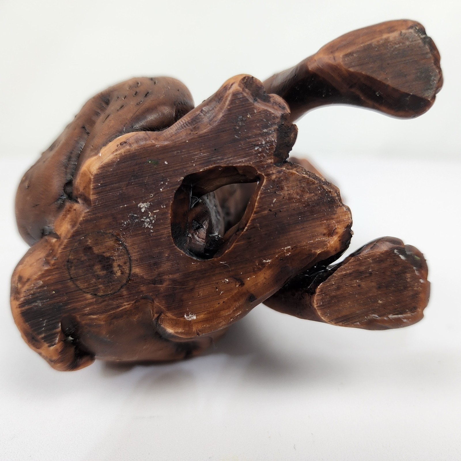 Weird Ugly but Cute Brown 5″ Boxer Dog Sitting Resin Detailed Unbranded Unique