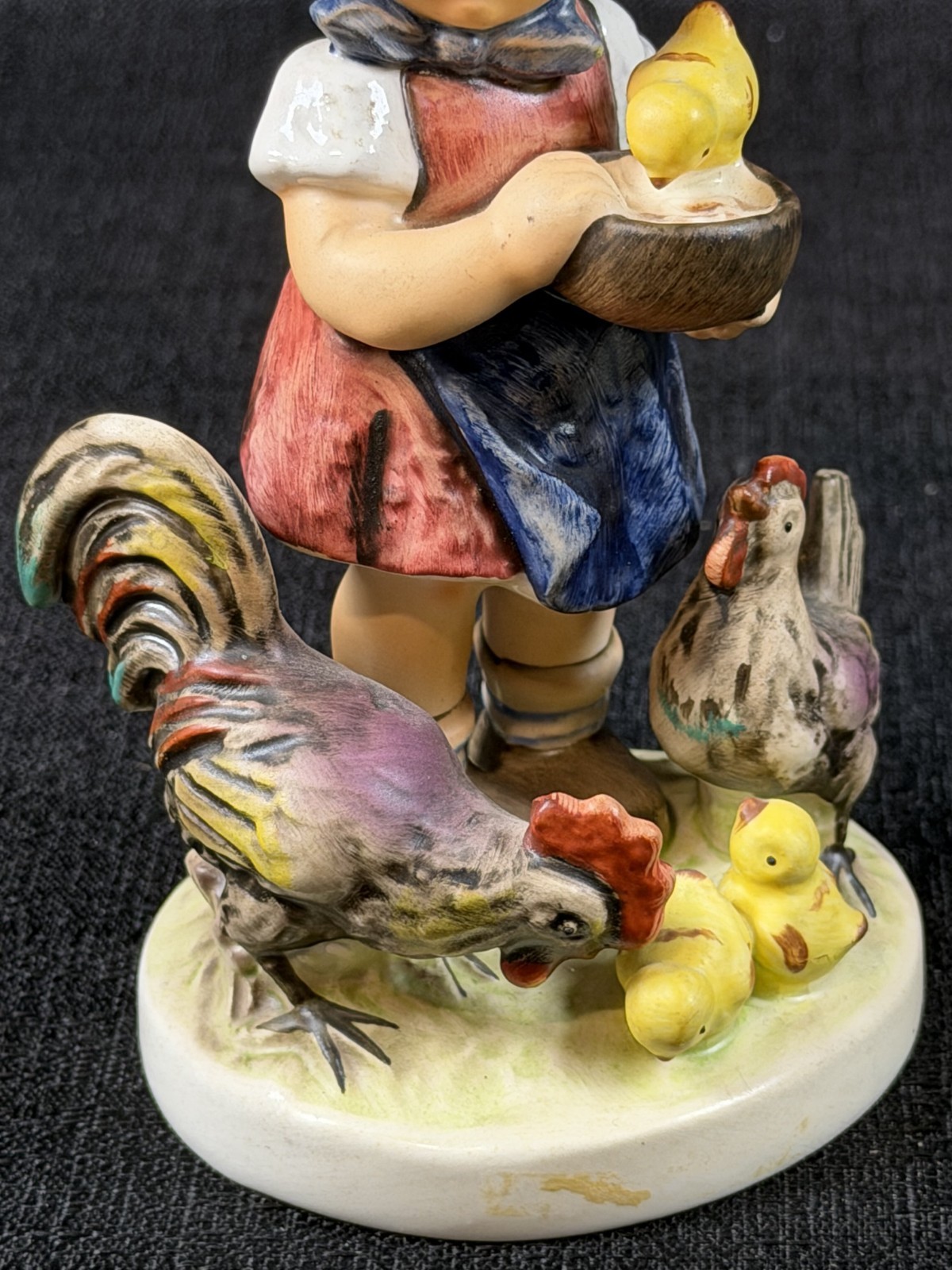 Goebel W Germany Hummel 199/I Feeding Time 1948 Signed 1980 Girl Figurine 5 Inch