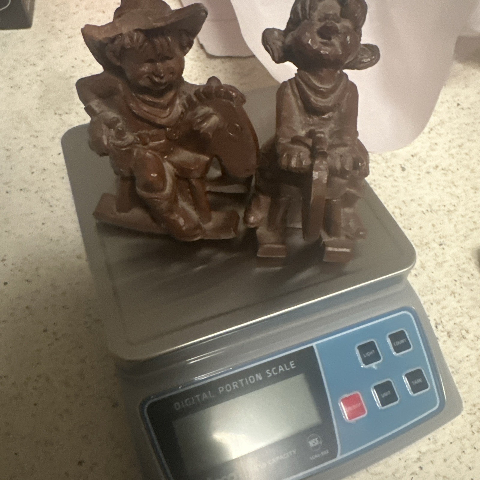 Wetherbee ’97 Cowboy & Cowgirl On Rocking Horses 4.25in Resin Red Mill MFG D4