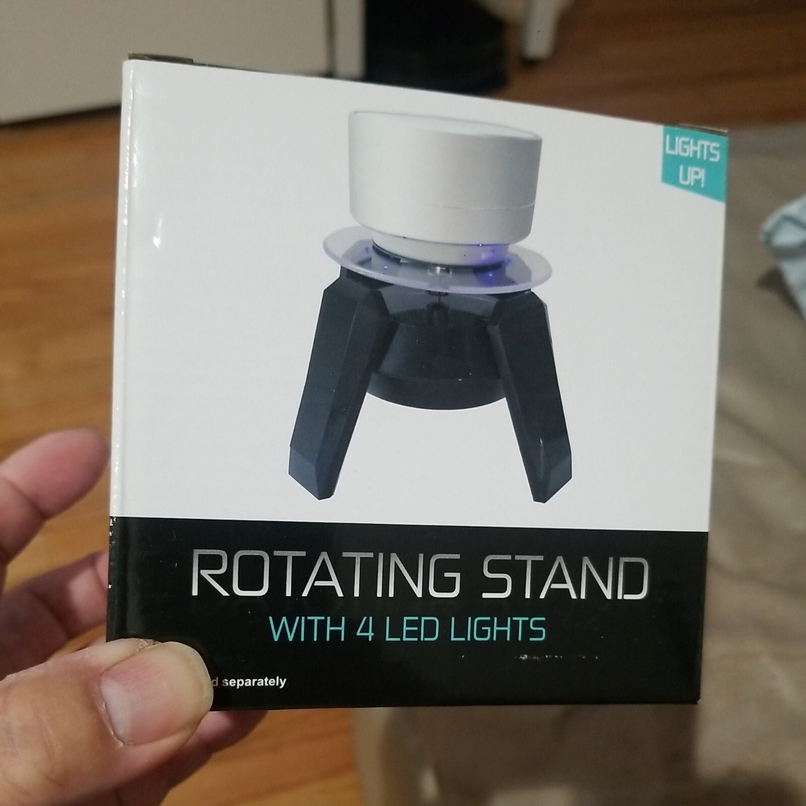 New Rotating Stand with 4 LED Lights size 4.3″ x 4.3″ x 3.2 ” battery Operated