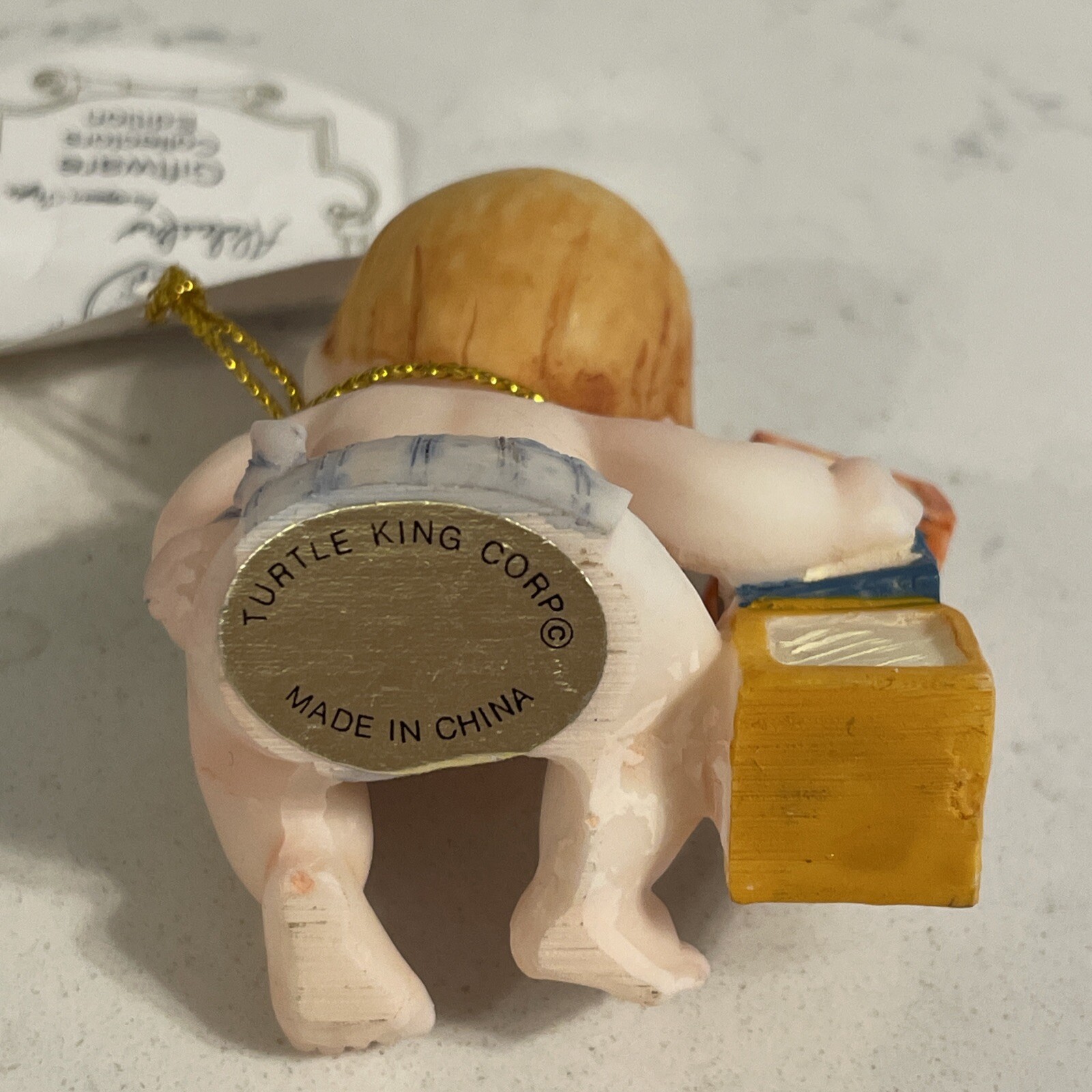 NOS Vintage Turtle King Corp Figurine Baby Boy Blocks Teddy Bear New NWT