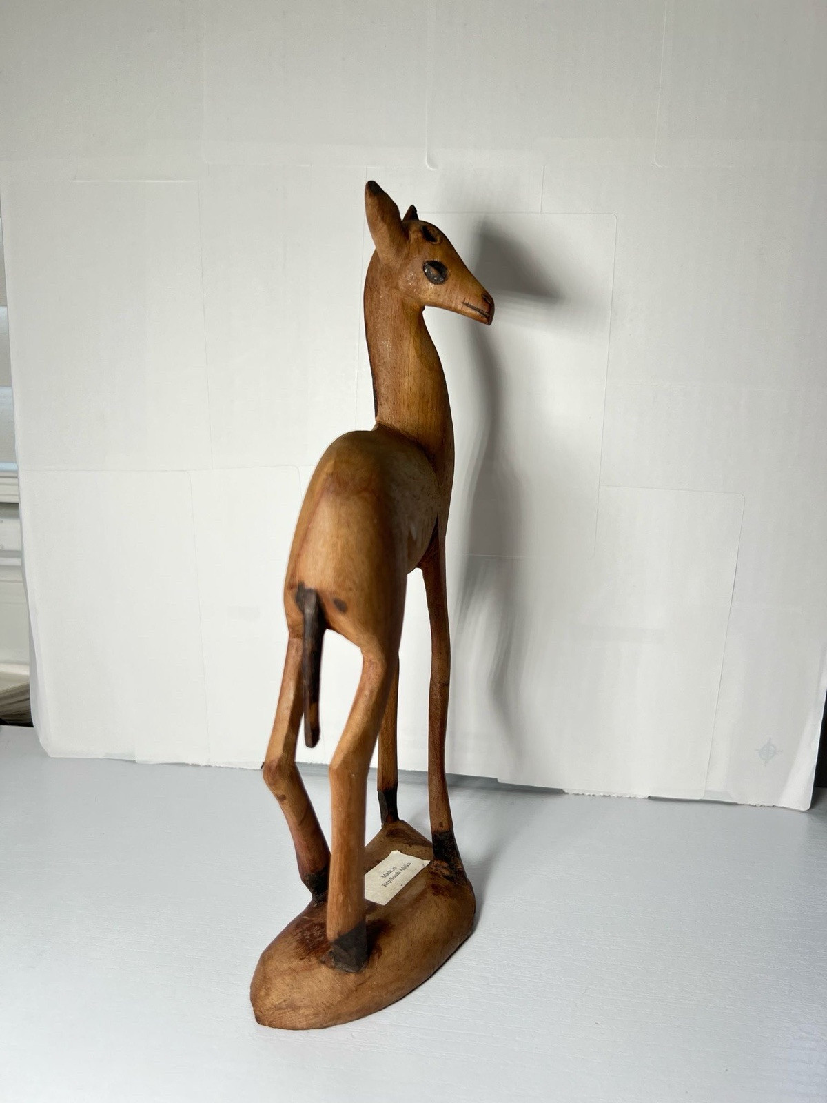 Hand Carved Wooden Antelope Gazelle Deer South Africa Figure Vintage 10” Y493A