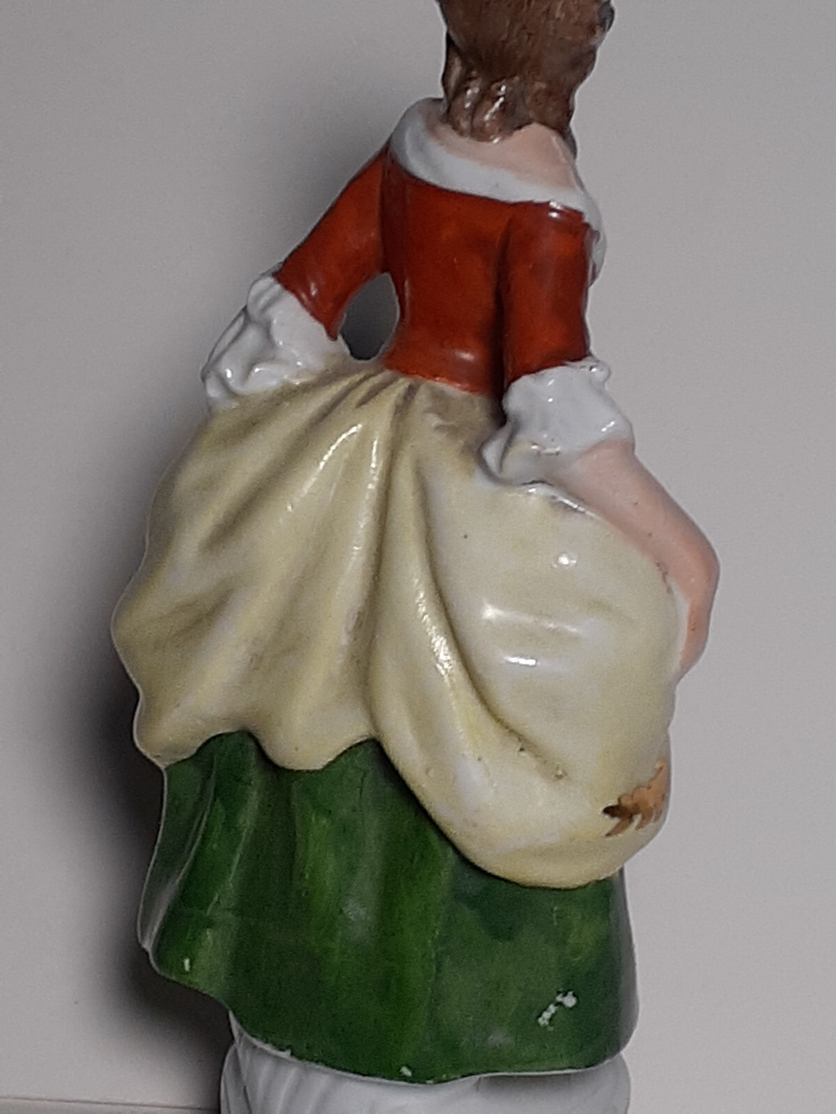 Vintage Hand-Painted Porcelain Figurine Lady in Gown No Markings 6.25 inches