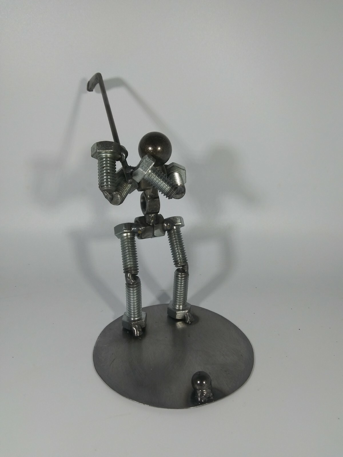 Golfer Metal Bolt Figurine, Miniature Athlete