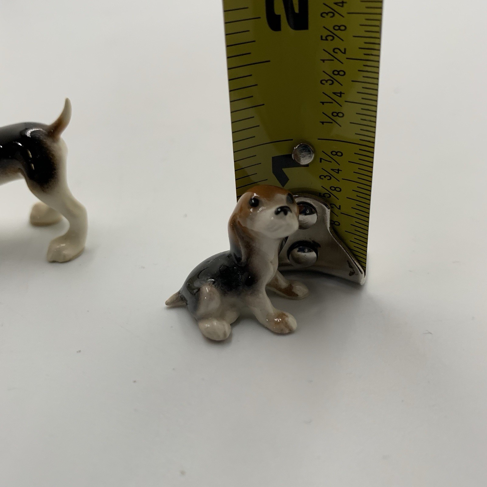 Vintage Hagen Renaker Set of 2 Beagles Mom and Pup Porcelain Figurines