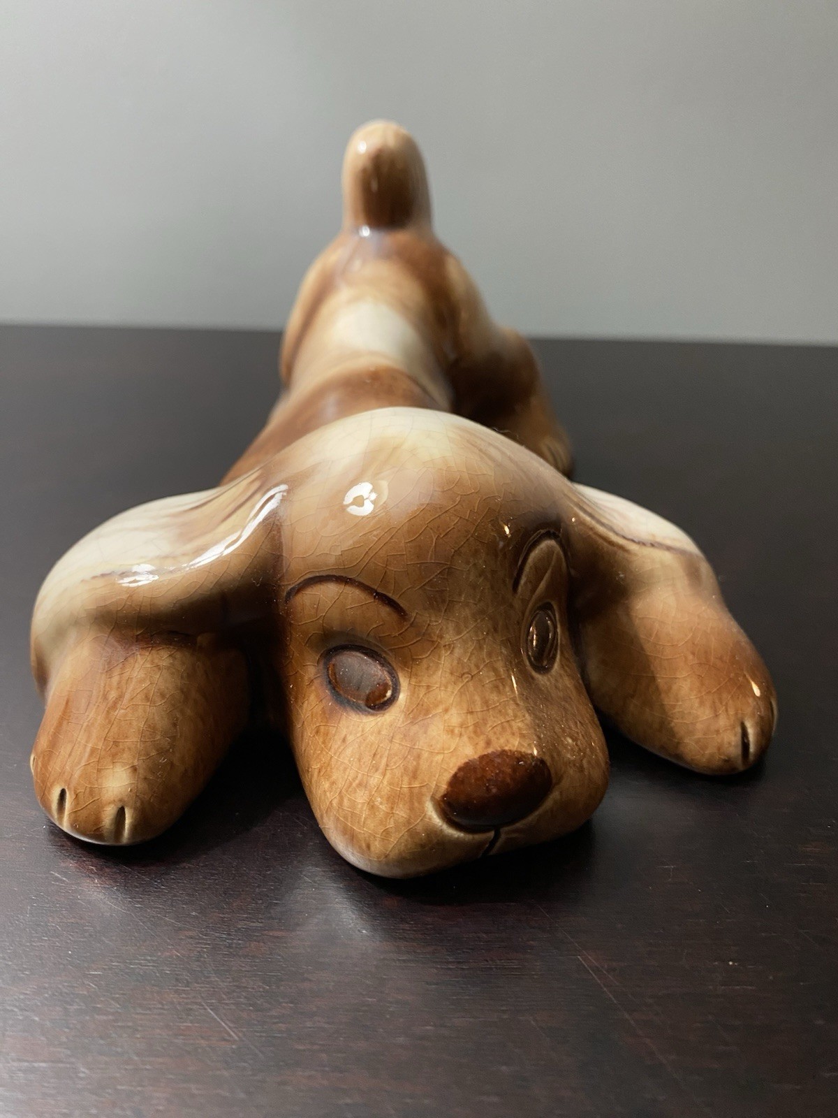 Vintage Lichten Ware Cocker Spaniel Puppy Dog Ceramic Figurine IMPY 1950s