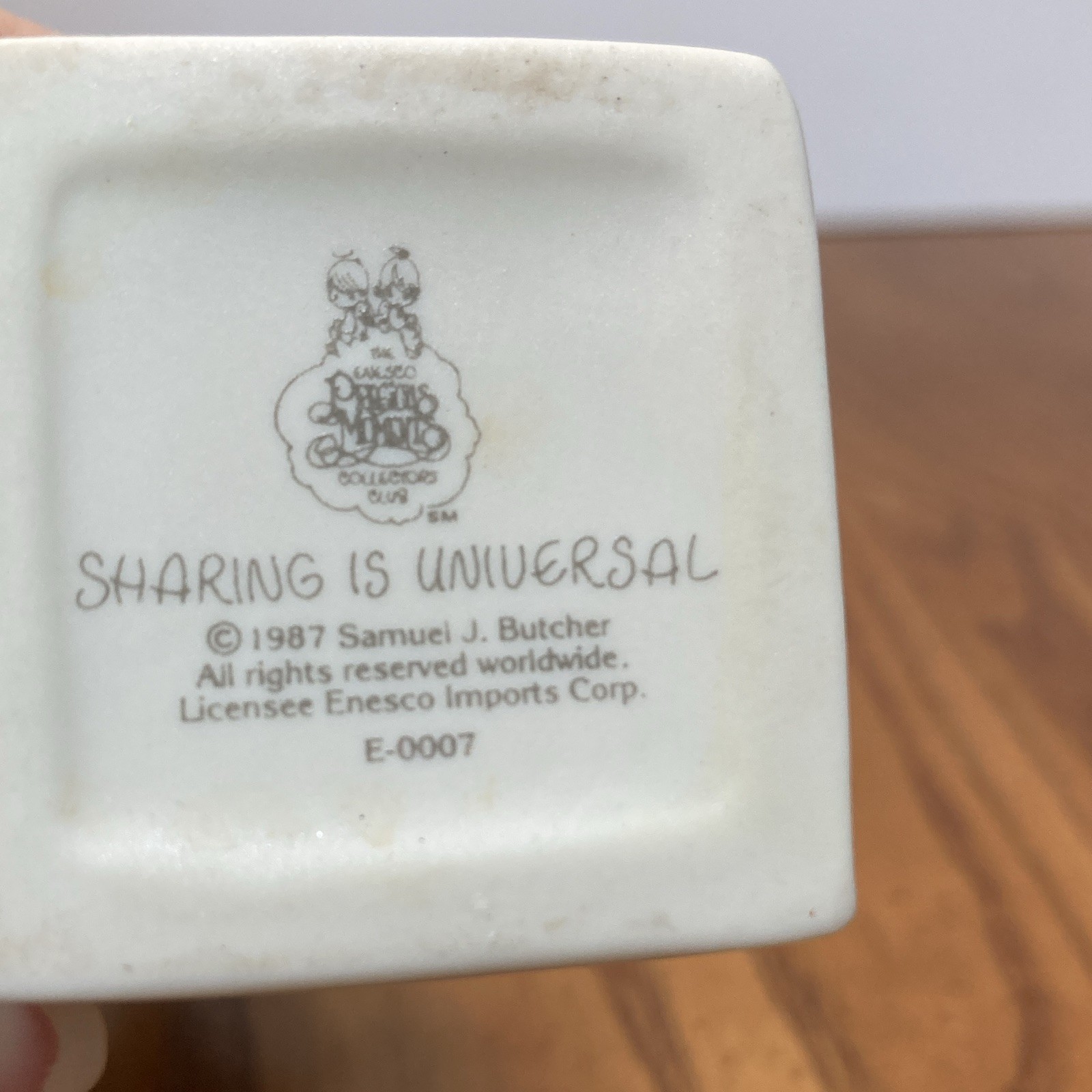 Precious Moments Sharing Is Universal Porcelain Figurine 1987 Unboxed