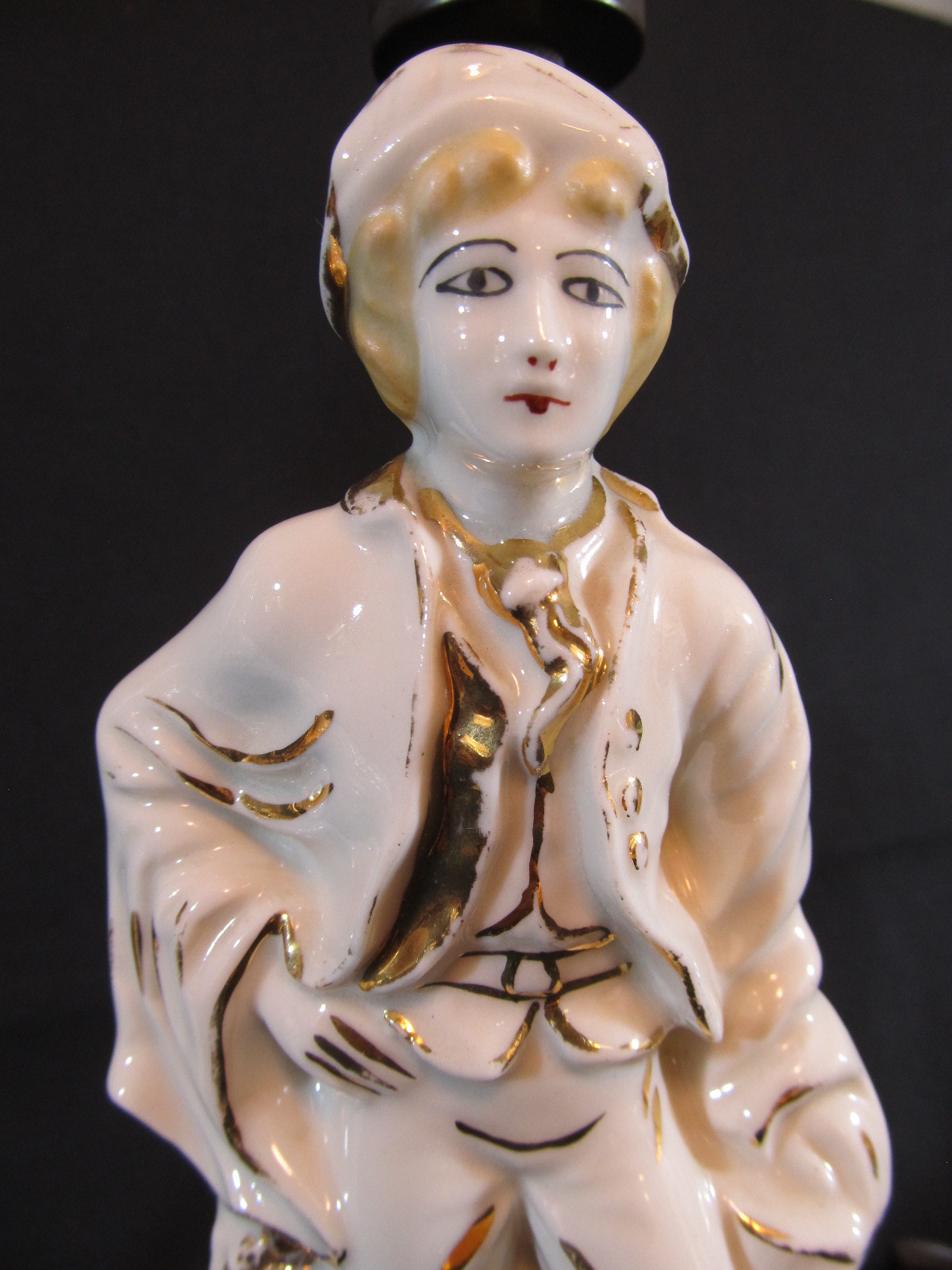 Pair of Ceramic Figural Vanity/Boudoir Lamps Man & Woman Figurines ~All Original