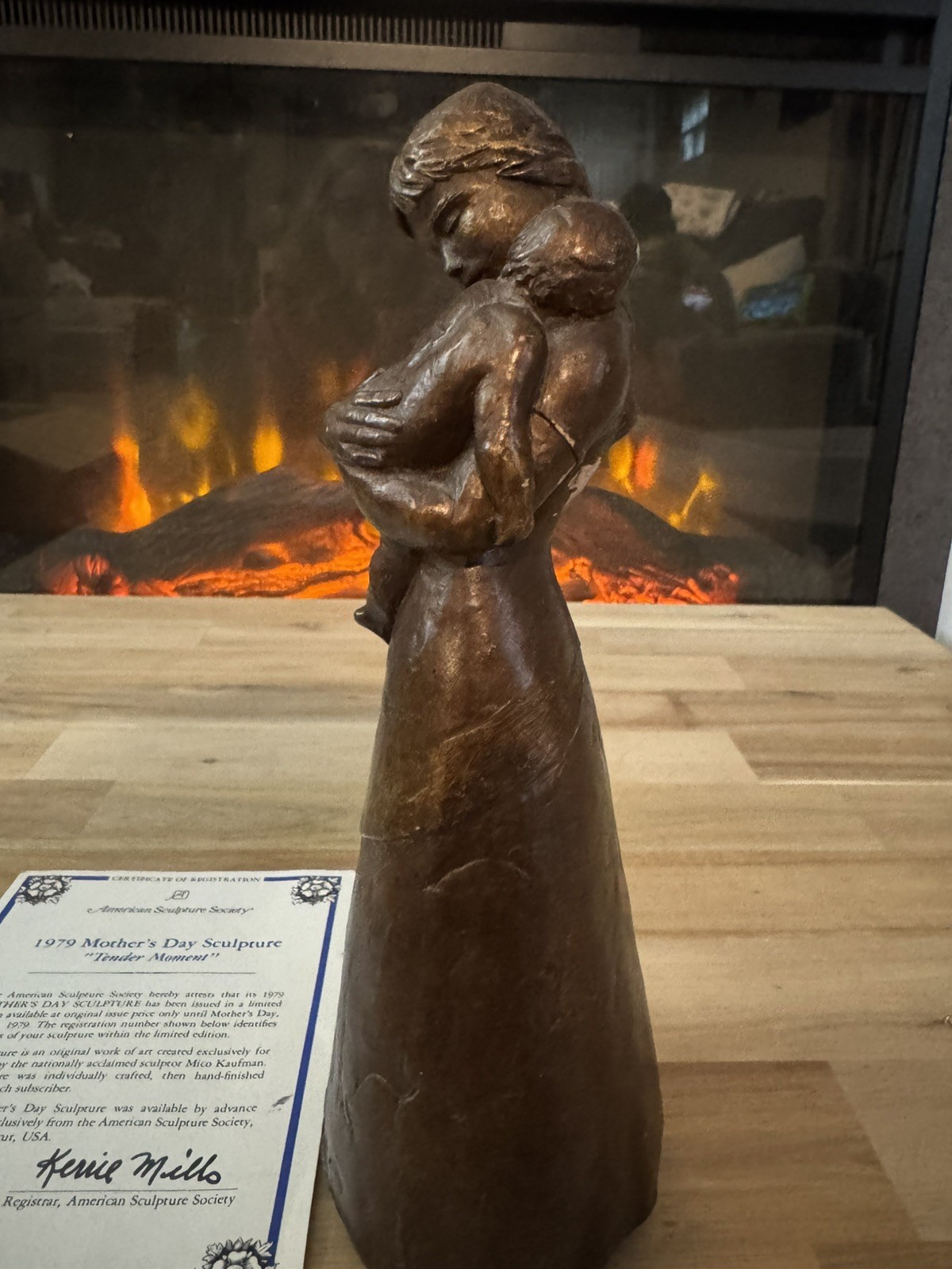 Vintage mother and child figurine Statue