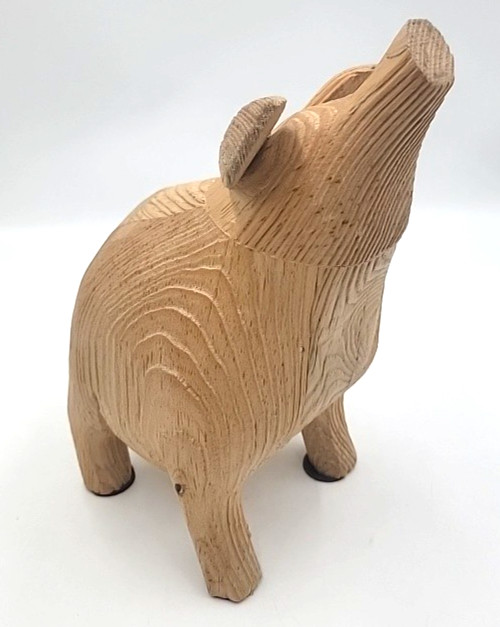 Vintage Hand Carved Wenge Wood Wooden Pig Boar Hog Sculpture Figure 3lbs Quality
