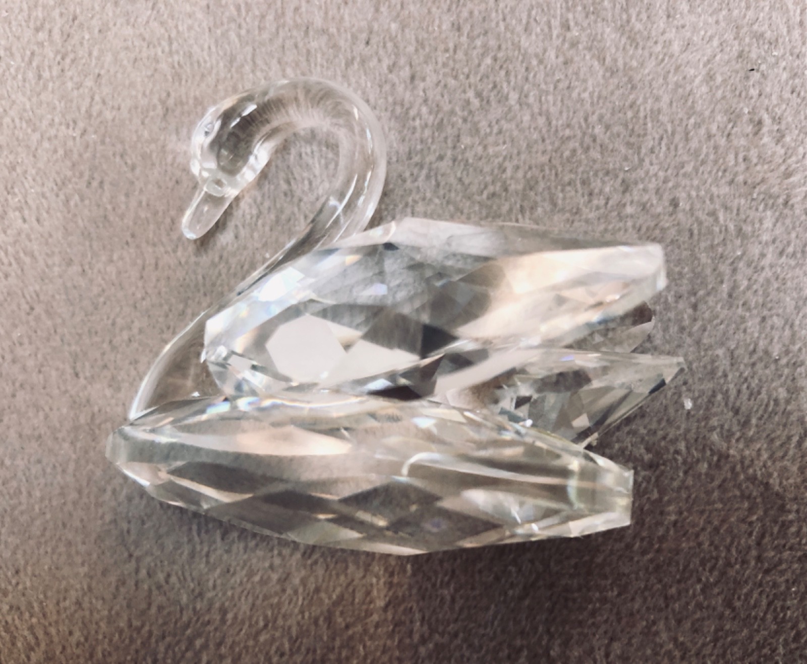 Vintage Swarovski Miniature Crystal Swan Signed Preowned 2”x1.75”x1.25” Used