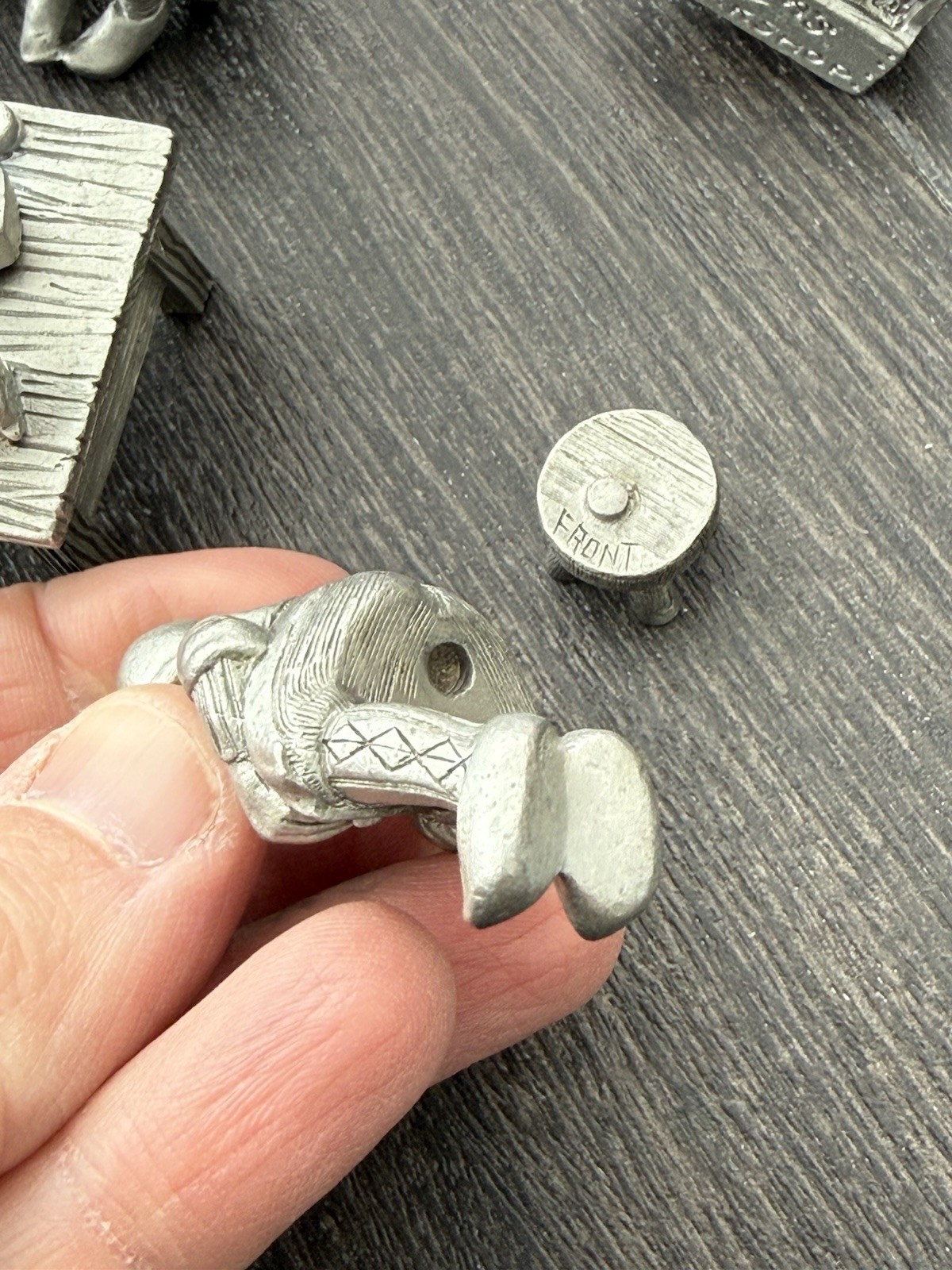 VTG Pewter Port Christmas Santa Claus Miniature Toy Workshop 8 Figures Elf Elves