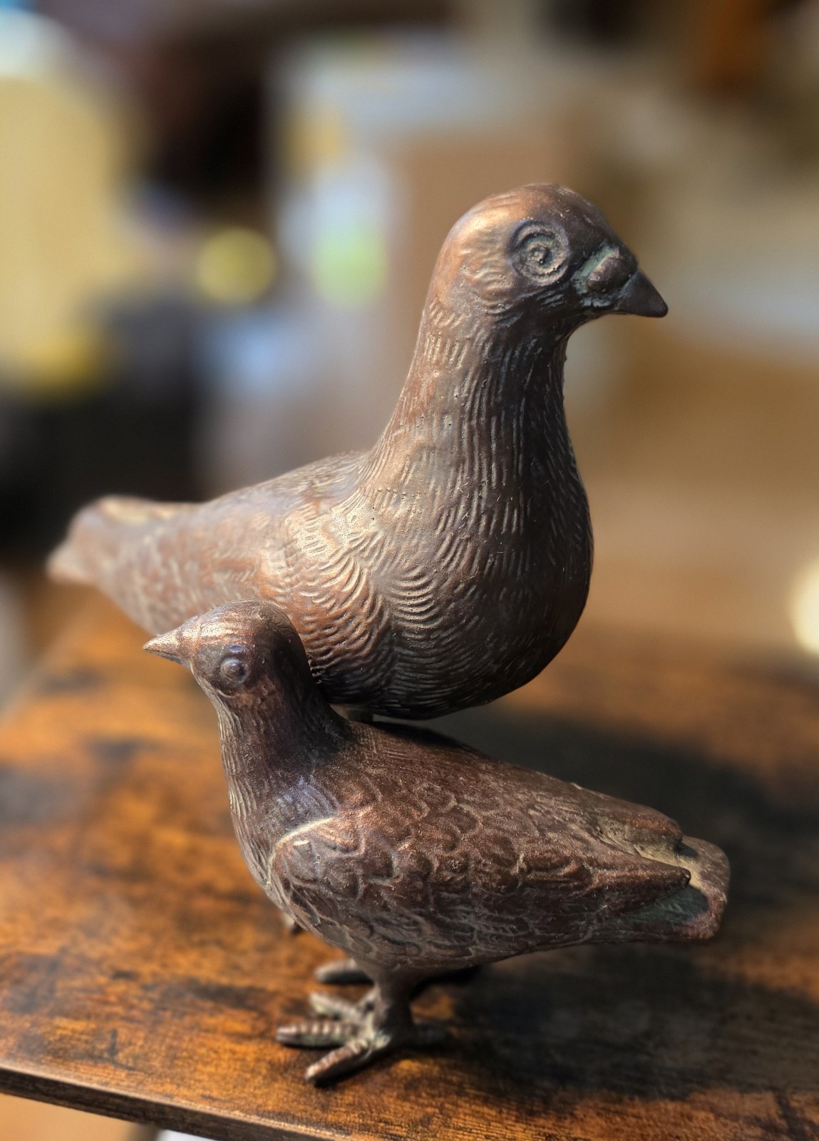 Pair (2) Andrea By Sadek Ceramic Textured Brown Bronze Finish Dove Birds – China