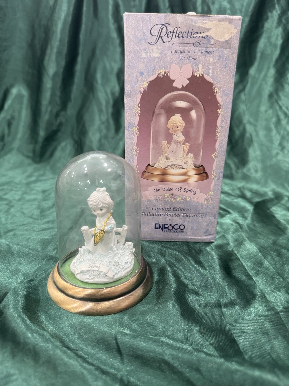 Enesco Reflections Pewter Girl Figurine Spring Seasonal Limited Edition Boxed