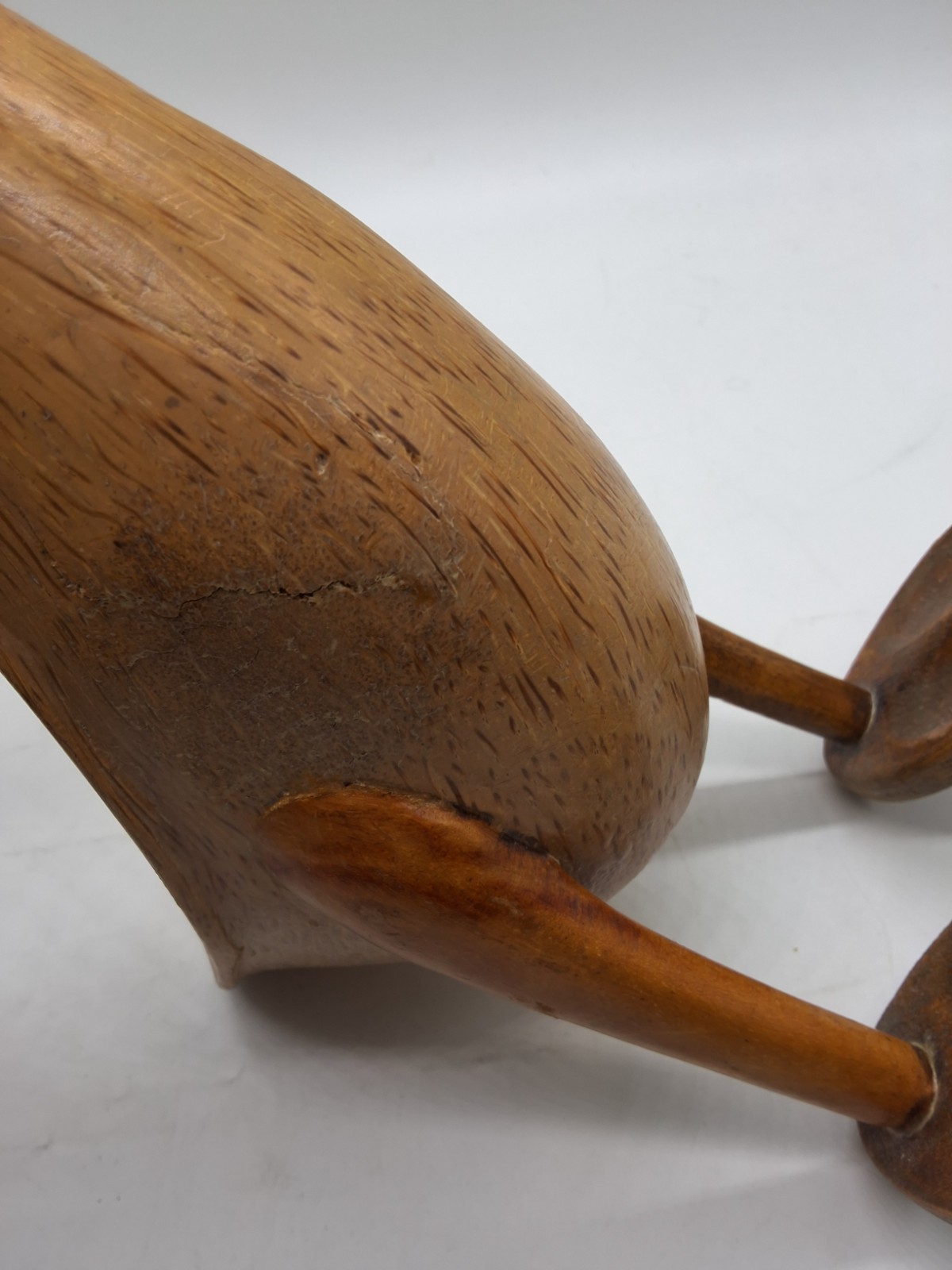 DCUK Style Hand Carved Bamboo Root Wooden Duck Figurine Statue 12.5″ Tall