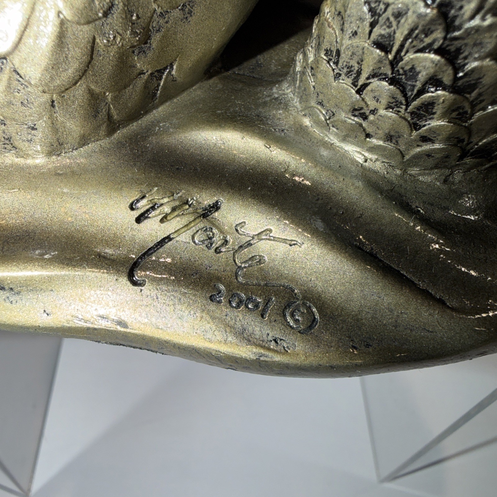 Mermaid lady women sexy breast Sculpture Oceanic Statue Signed Dated