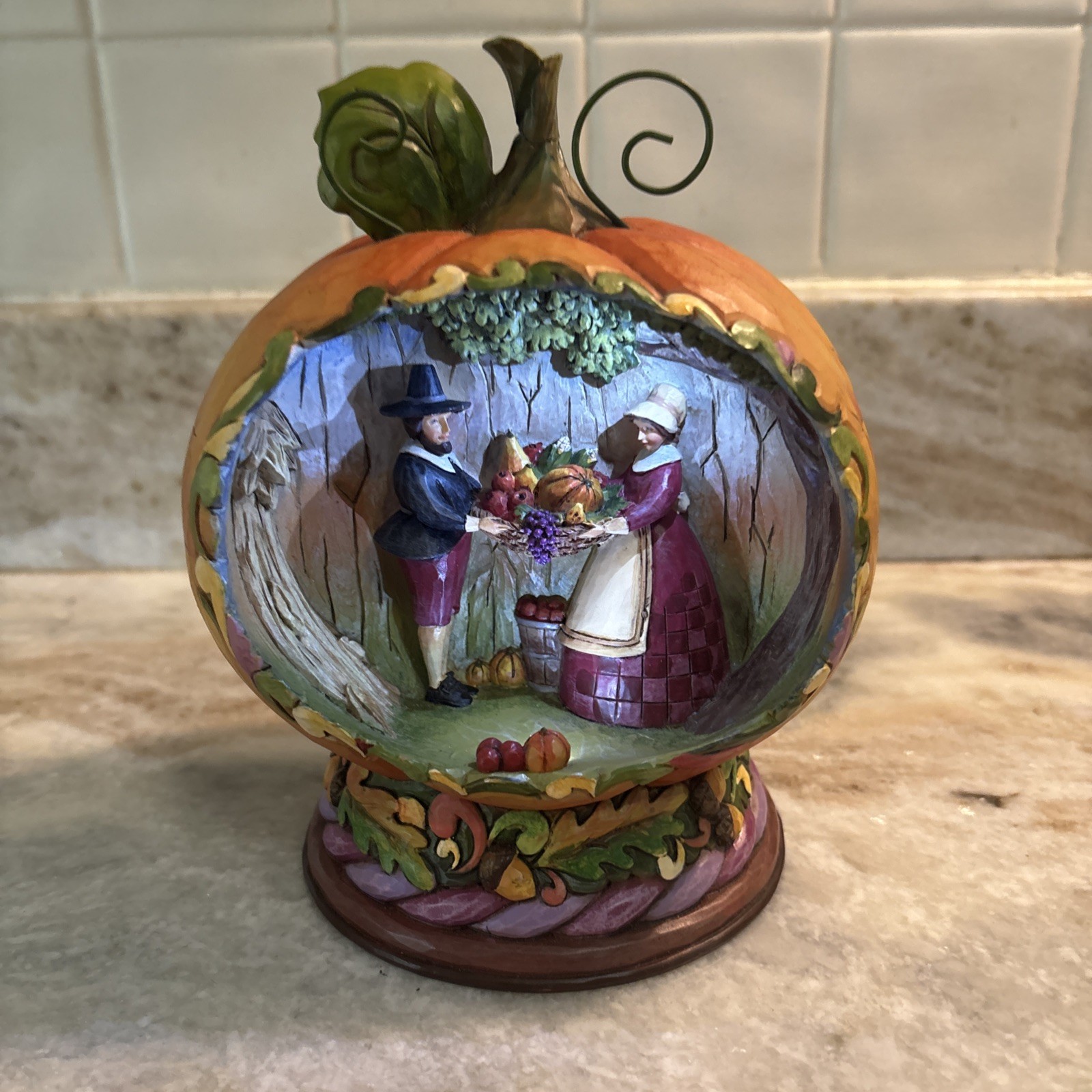 Jim Shore Heartwood Creek Blessings of the Harvest #4015887 Lighted Pumpkin 2009