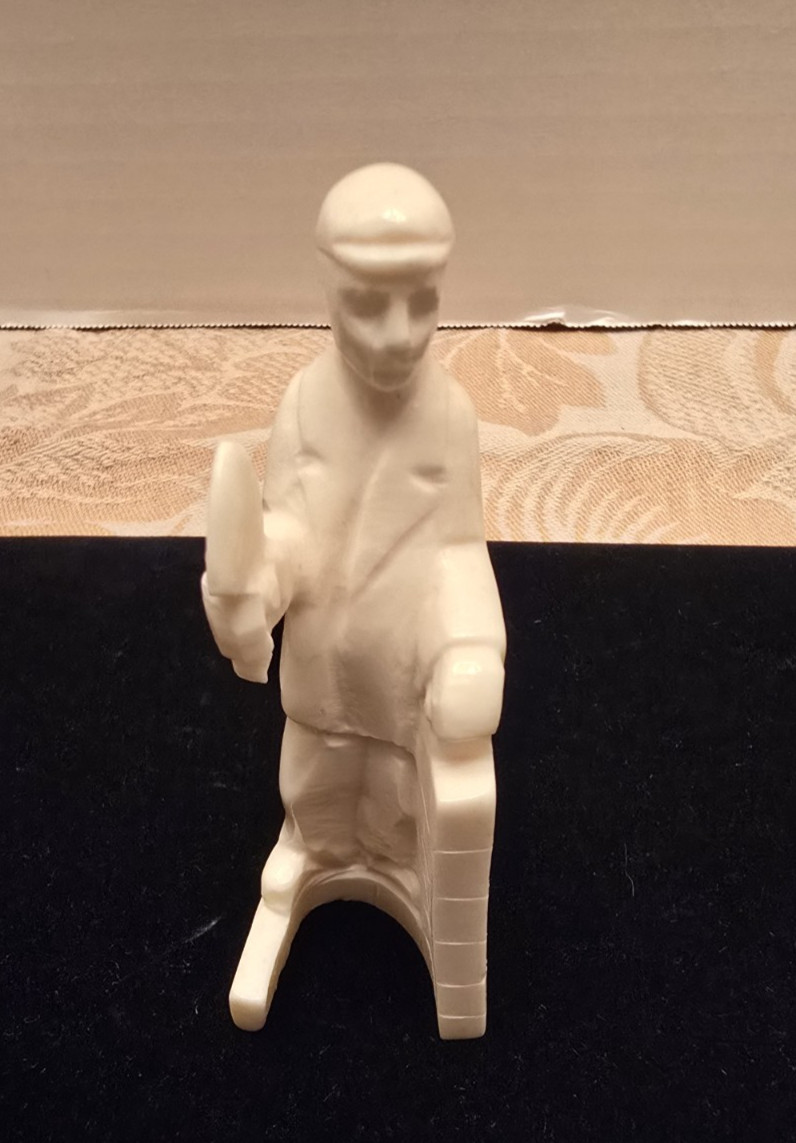 Vintage Hand Carved Figurine Mason at Work with Trowel & Ice Block Sculptor