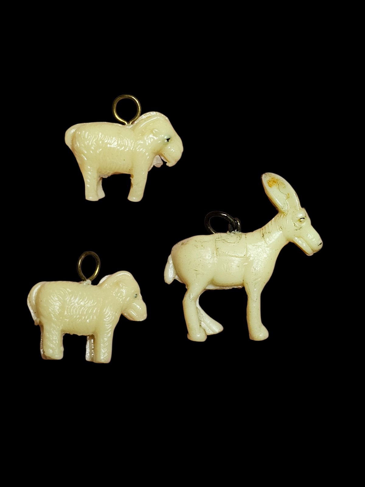 Vintage Japan Miniature Celluloid Charms Figures Animals Cracker Jack Era Set 10