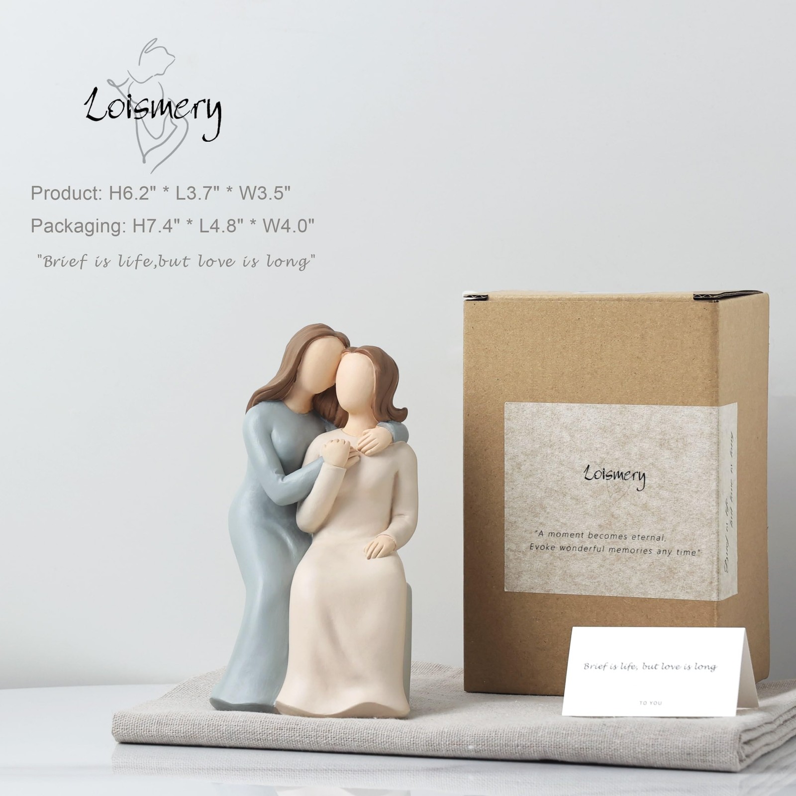 Mother Daughter Figurines Statue Mom Sentimental Memorial Sculpture Decor