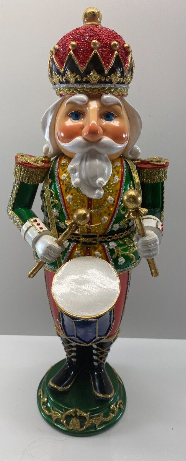 Pacific Rim Embellished Ornate 13.5 Soldier Guard Drummer Santa Figural Figurine