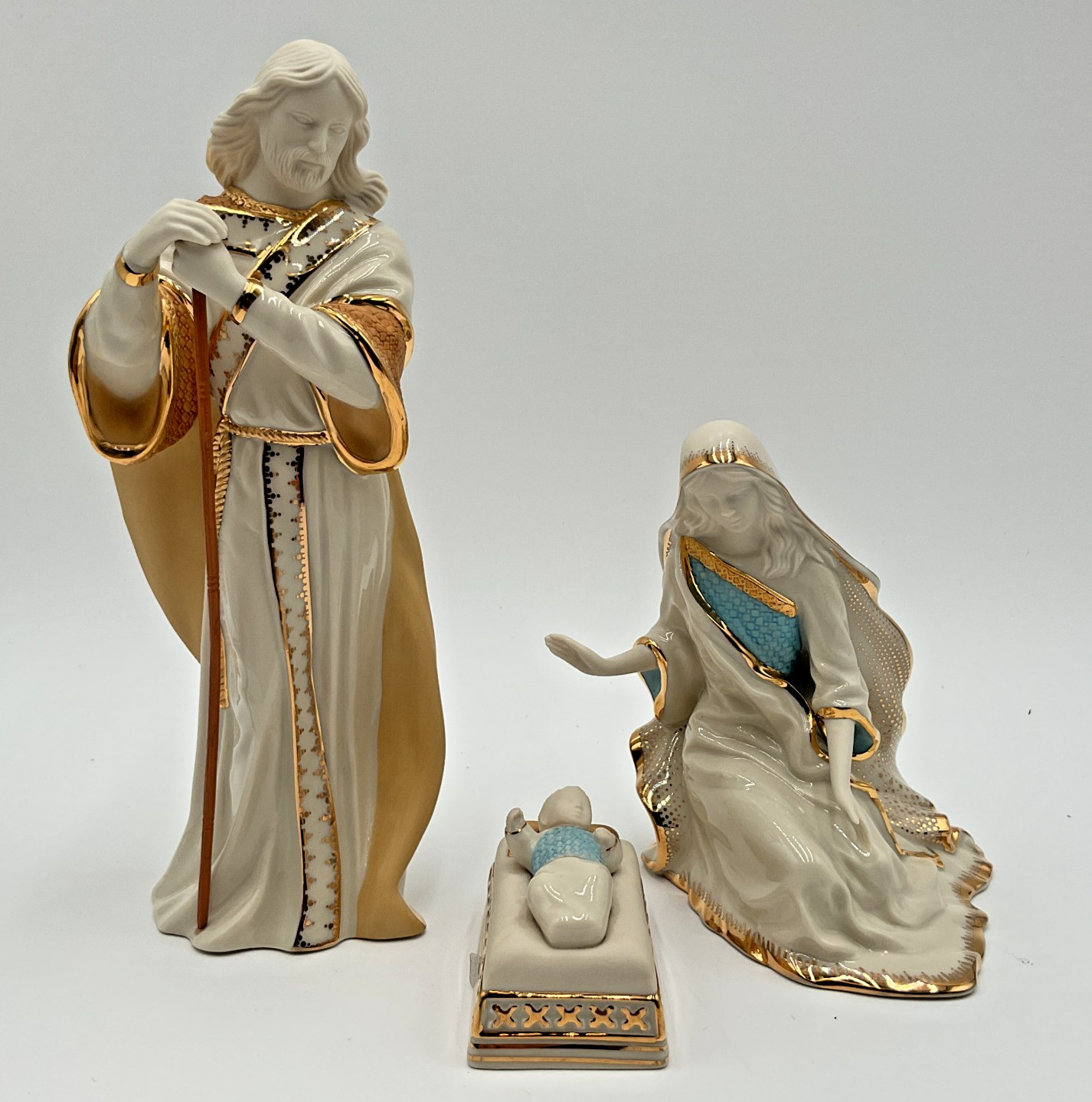 Lenox First Blessing Nativity The Holy Family Figurines 3 Piece Set