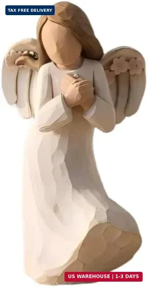 5.2” Guardian Angel Figurines, Hand-Painted Praying Angel Figurines, Healing An