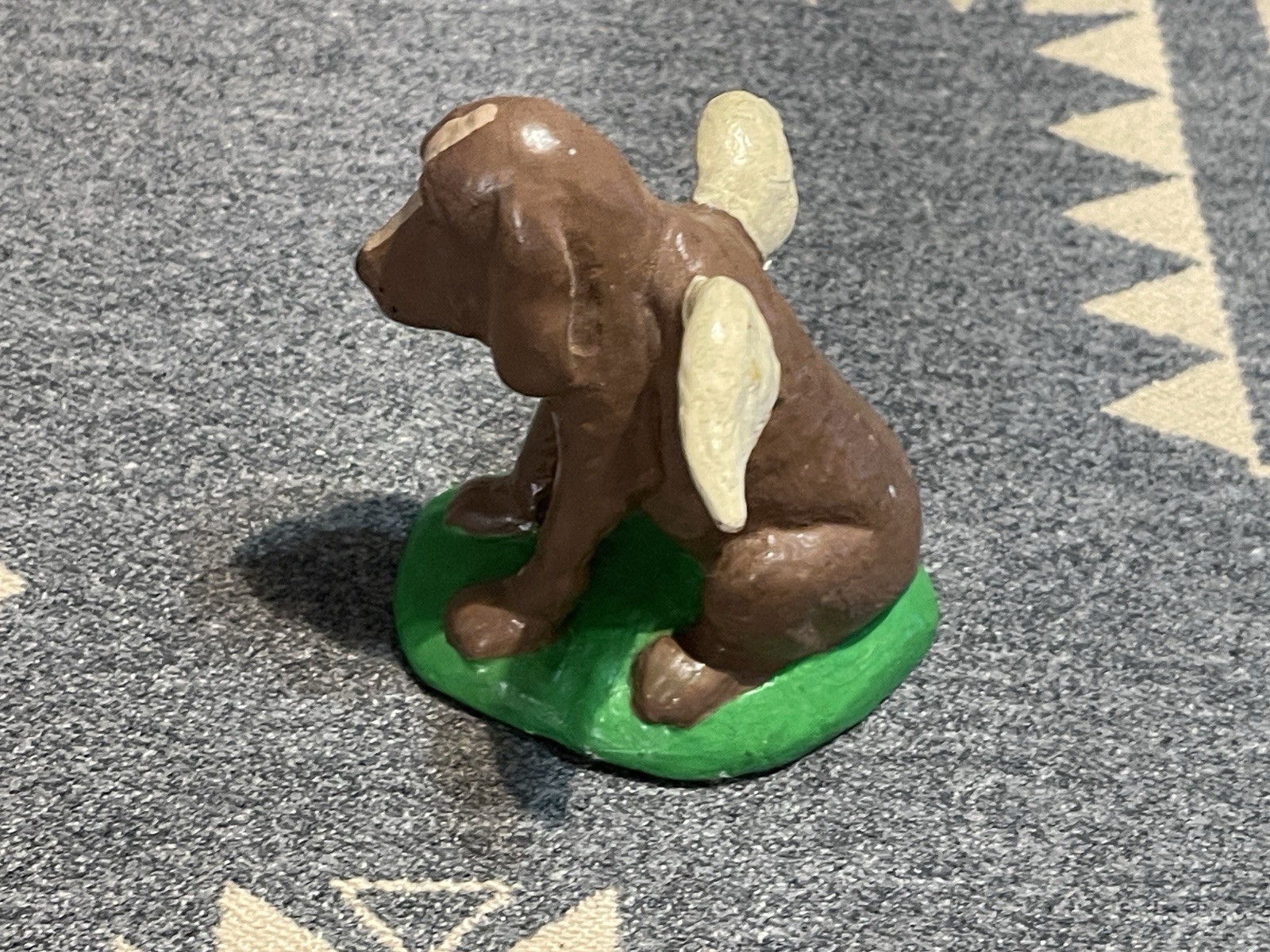 Vintage Folk Art Winged Bloodhound Dog Figurine Ceramic Pottery Statue