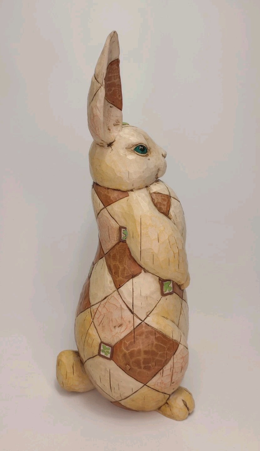 2004 Heartwood Creek Jim Shore 4002238 Quilted Rabbit Bunny Statue Figurine