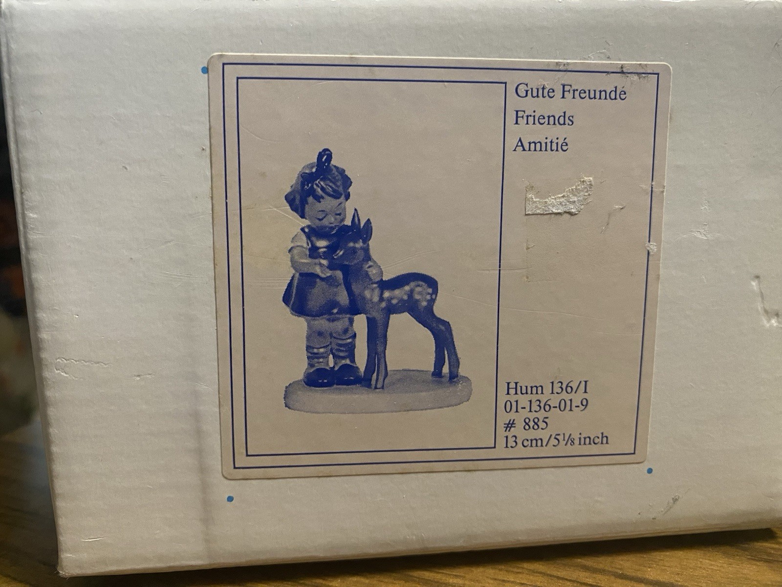 Vintage Goebel Hummel Figurine Friends #136/1 Girl w/ Deer W. Germany TMK-6