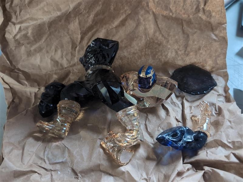 DAMAGED – Swarovski Crystal Marvel Thanos Character Figurine Authentic 56 G3D
