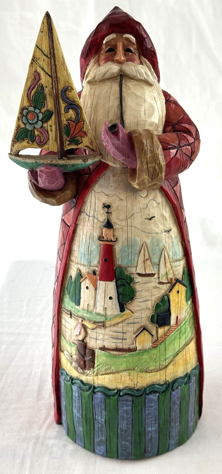 Jim Shore Heartwood Creek 2003 A Ship Sails In Bearing Gifts Nautical Santa 12″