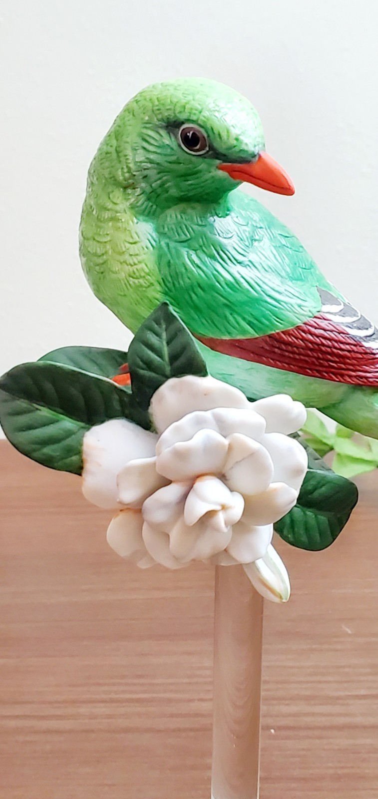 Franklin Mint Tropical Birds of Paradise Green Magpie Etienne Demonte 8.5″
