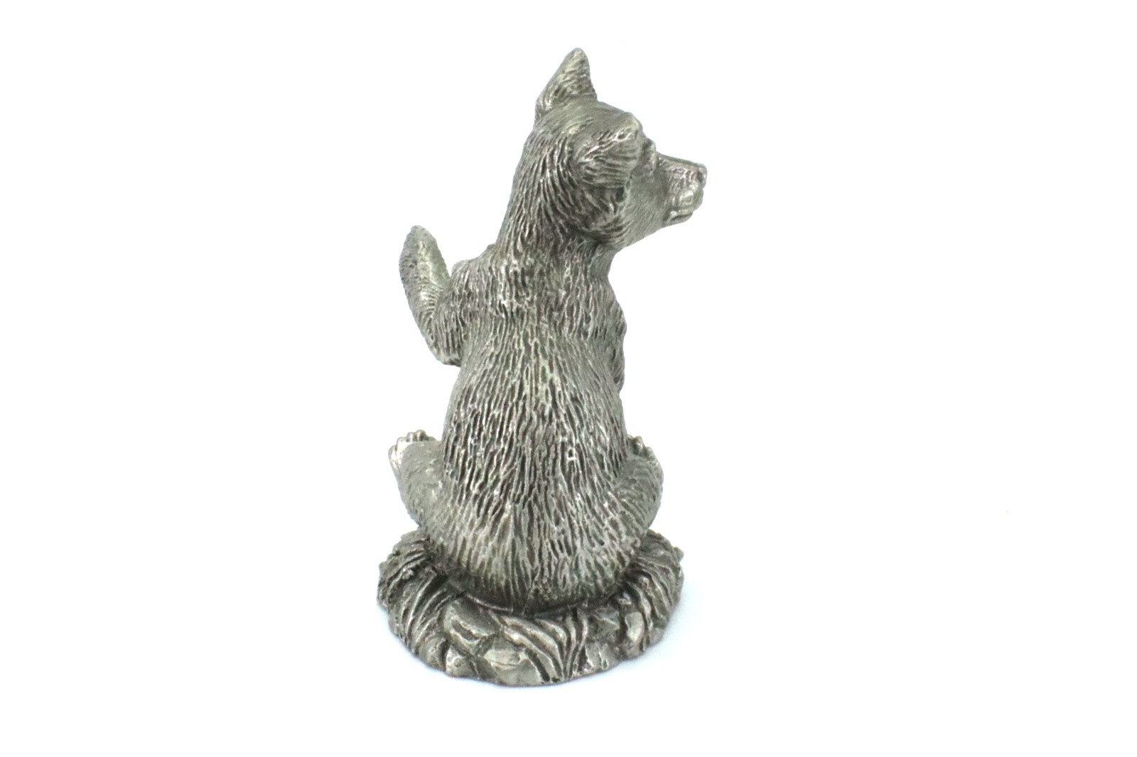 June Lunger Franklin Mint PEWTER BEAR CUB Woodland Animal 1981 Vintage Figurine