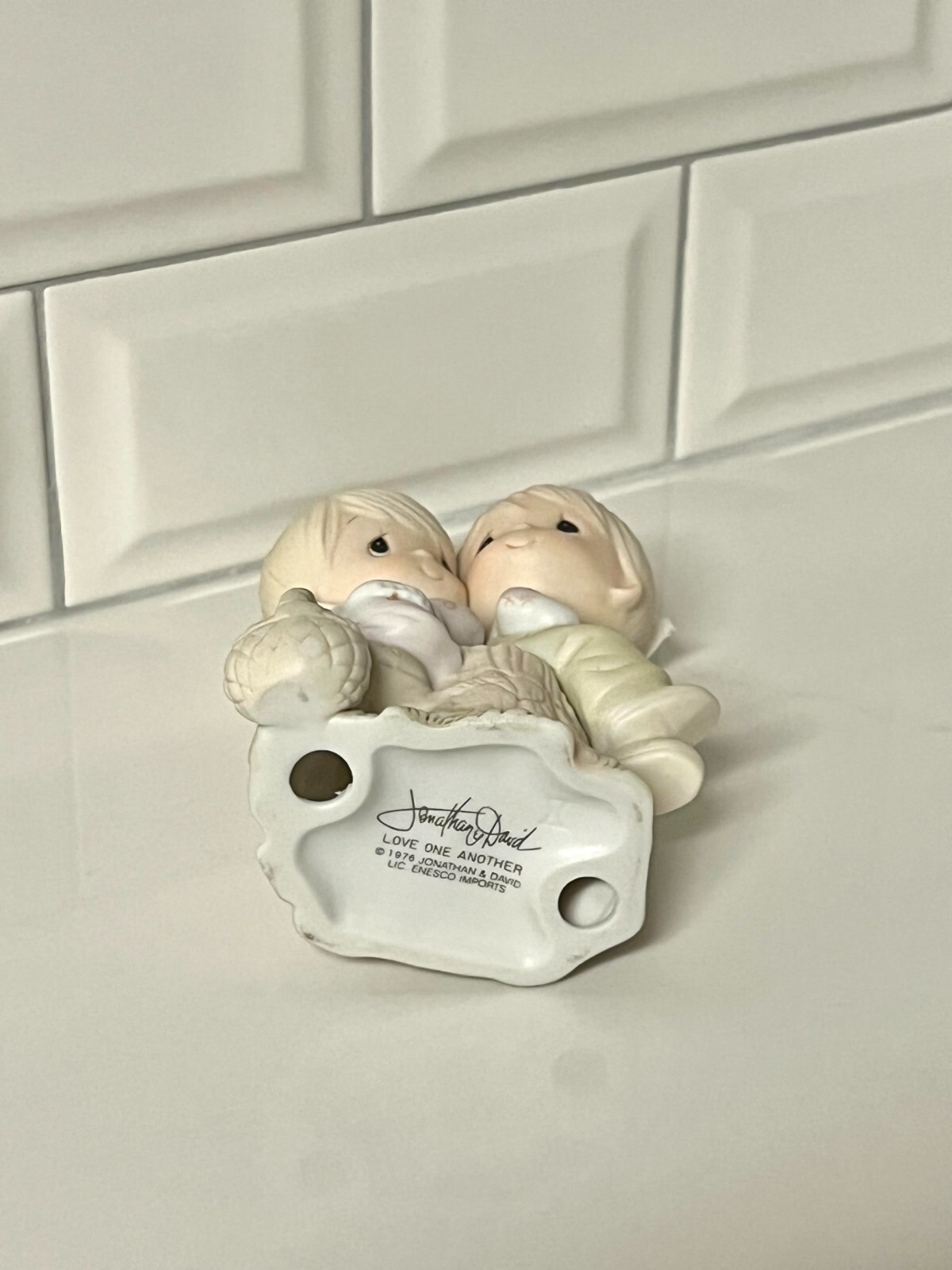 1976 Original 21 Precious Moments Jonathon & David “Love One Another” Figurine