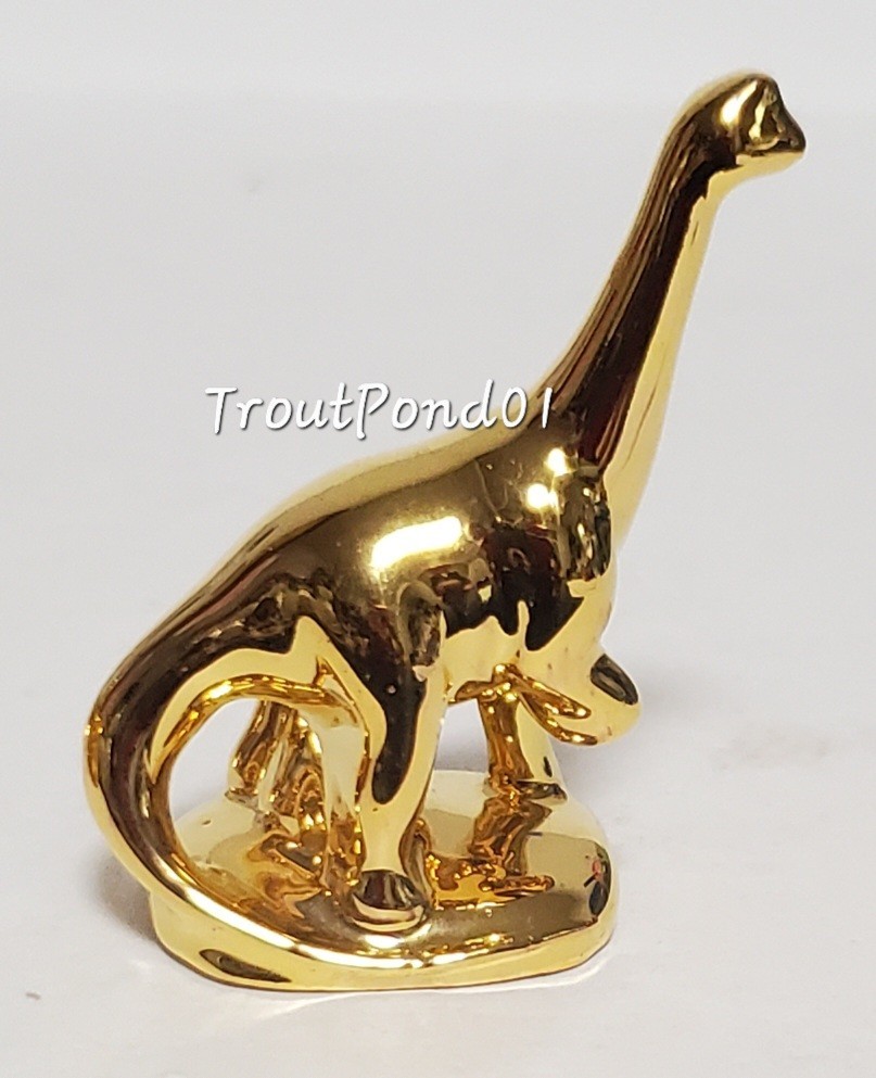Wade Whimsies England Porcelain Figurine Dinosaur Set 3 Gold 6pc 2014 LE/12 RARE