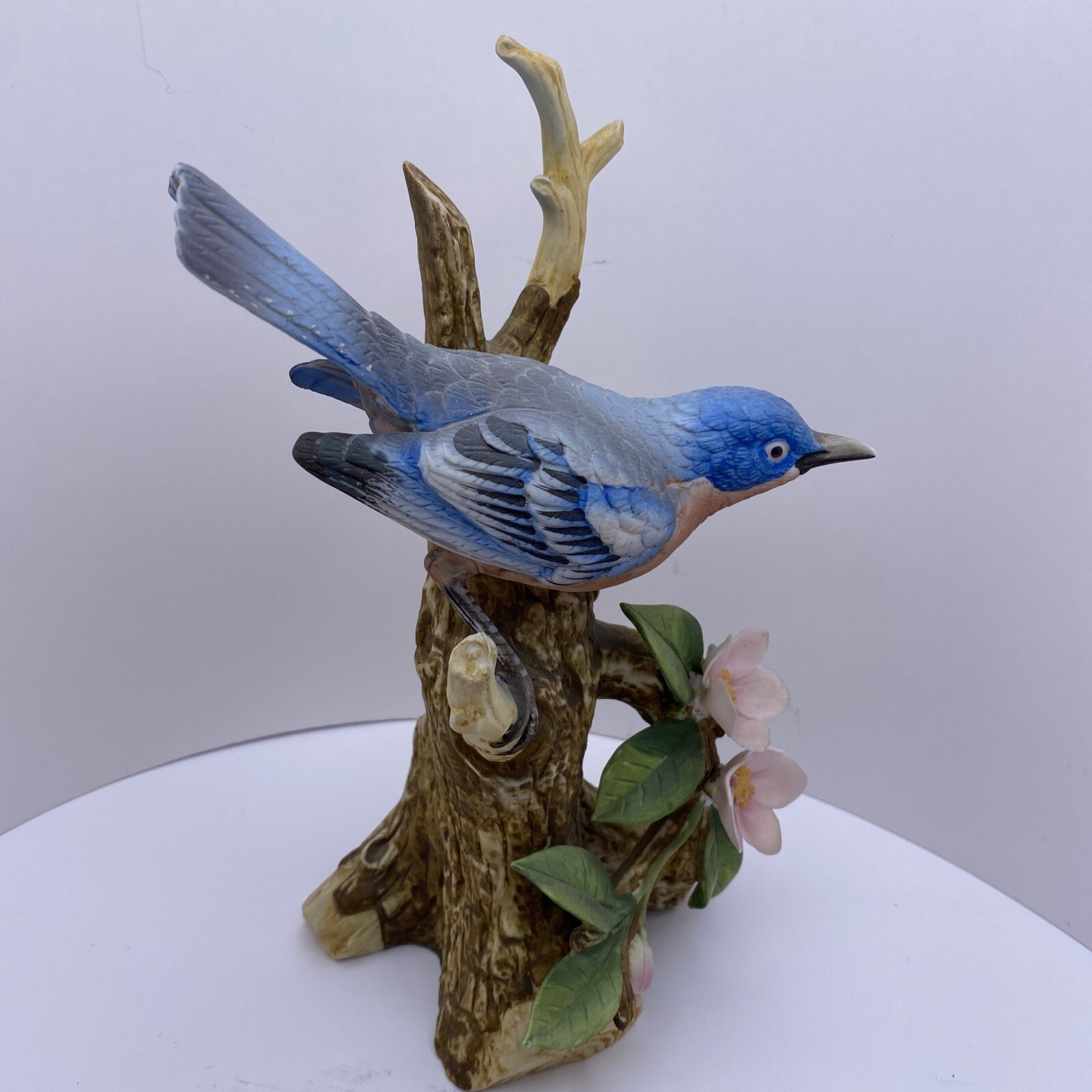 Vintage Ceramic Bluebird on Branch Figurine Ethan Allen Made in Japan AS IS