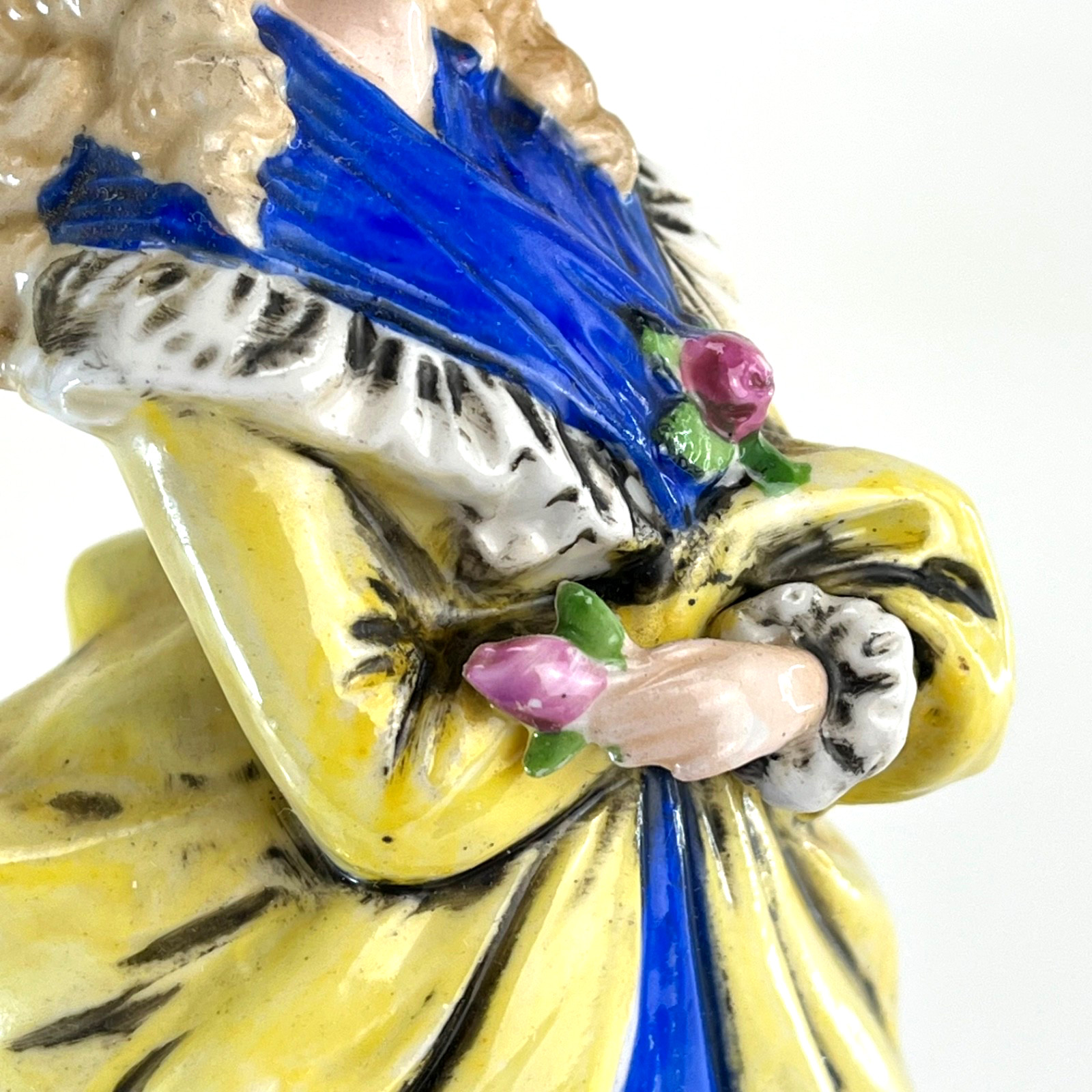 Antique German Rococo Revival Porcelain Lady Figurine 10″ Thüringen Style