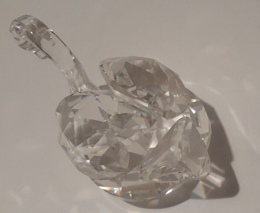 Swarovski Crystal Swans 3 big medium small mint perfect vintage retired 1980s